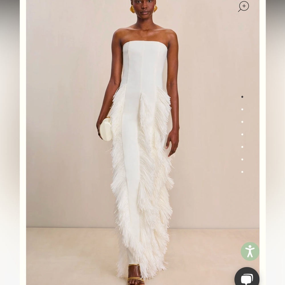 Cult Gaia White Fringe Maxi Dress